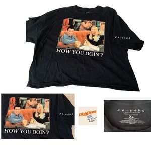 Friends Joey Black Vintage Cropped Tee
